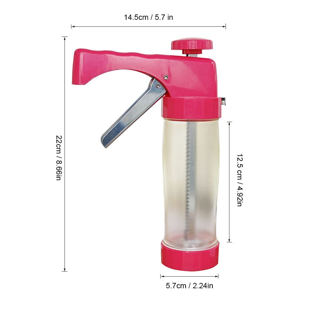 Clear Cookie Press Gun Kit with 16 Discs and 6 Icing Tips