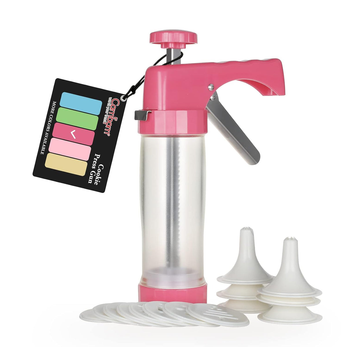 Clear Cookie Press Gun Kit with 16 Discs and 6 Icing Tips