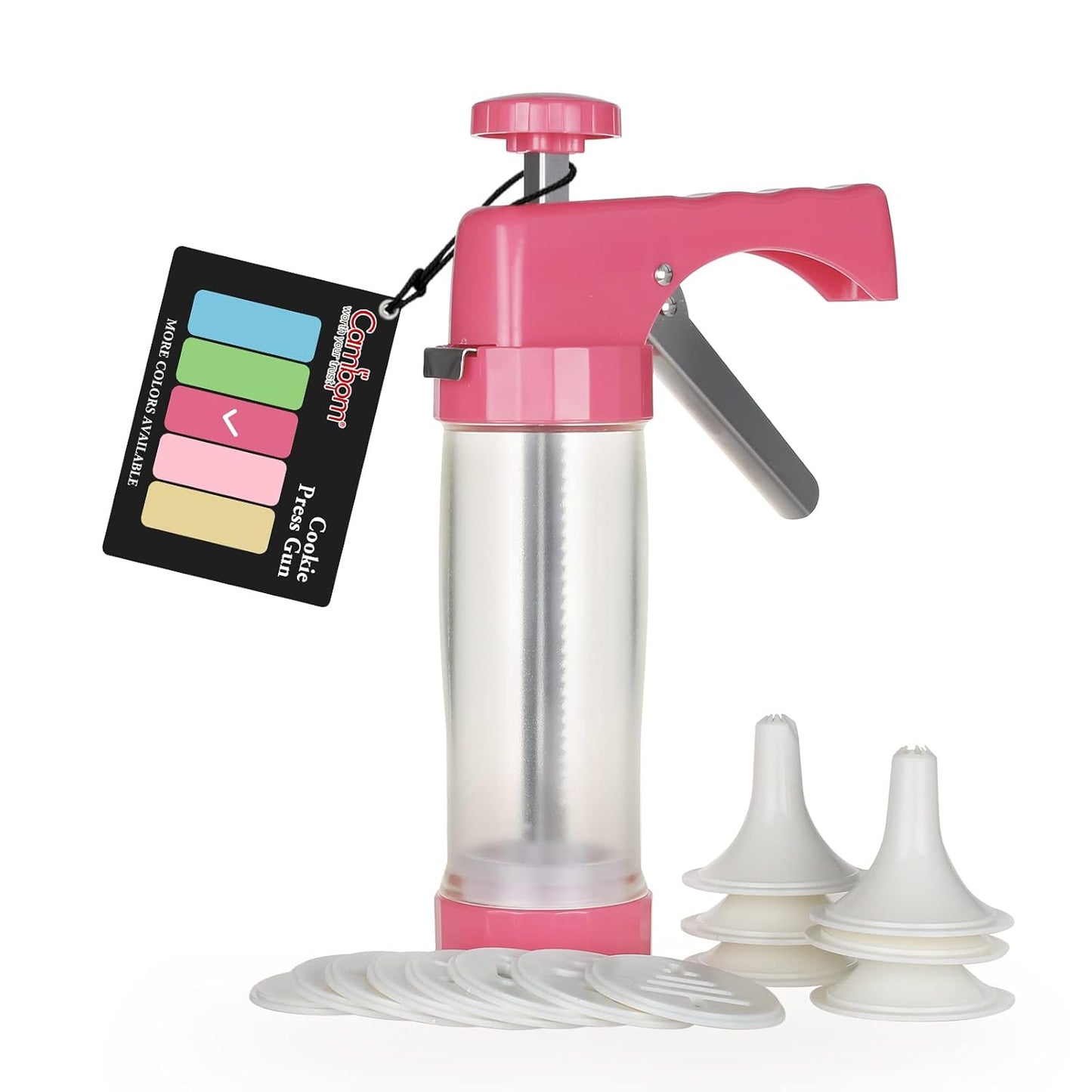 Clear Cookie Press Gun Kit with 16 Discs and 6 Icing Tips
