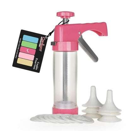 Clear Cookie Press Gun Kit with 16 Discs and 6 Icing Tips