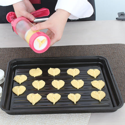 Clear Cookie Press Gun Kit with 16 Discs and 6 Icing Tips