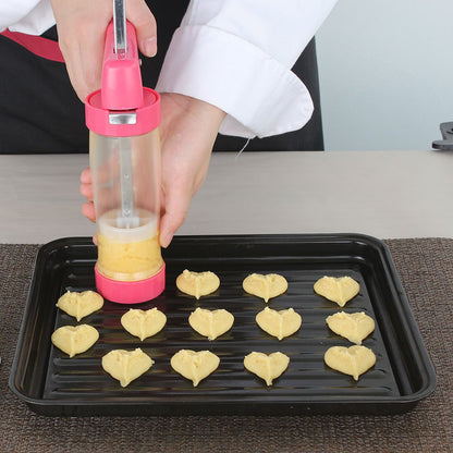 Clear Cookie Press Gun Kit with 16 Discs and 6 Icing Tips