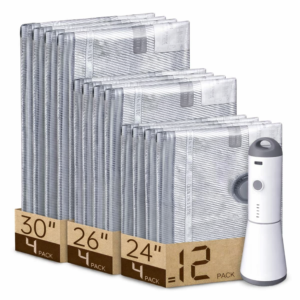 12 Packs Rechargeable Pump with Vacuum Bags