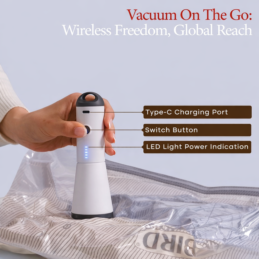 12 Packs Rechargeable Pump with Vacuum Bags