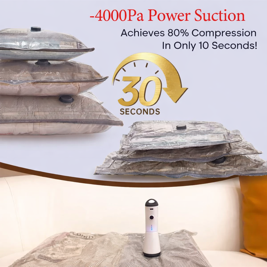 12 Packs Rechargeable Pump with Vacuum Bags