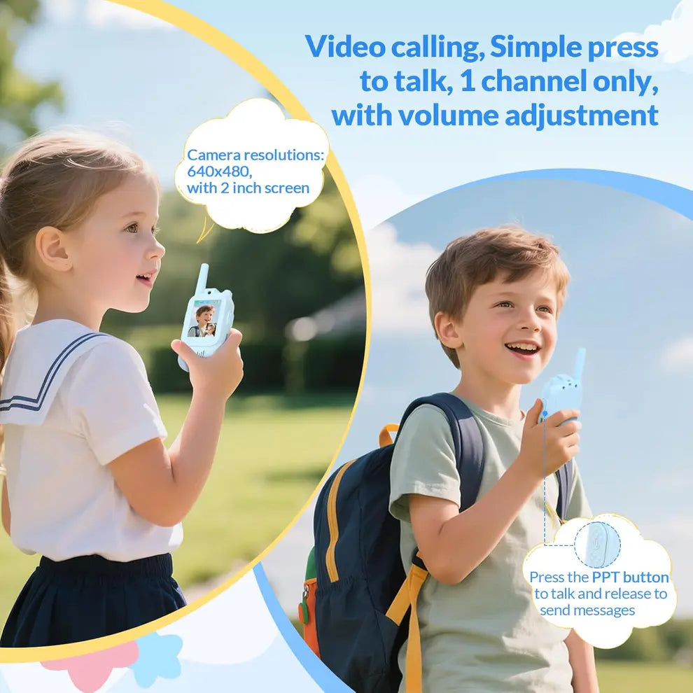 Mini Rechargeable Video Walkie Talkies for Kids (Pack Of 2)