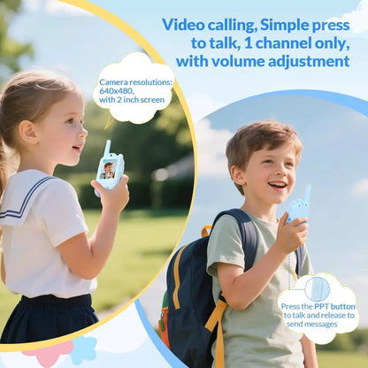 Mini Rechargeable Video Walkie Talkies for Kids (Pack Of 2)
