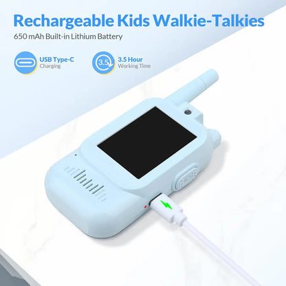 Mini Rechargeable Video Walkie Talkies for Kids (Pack Of 2)
