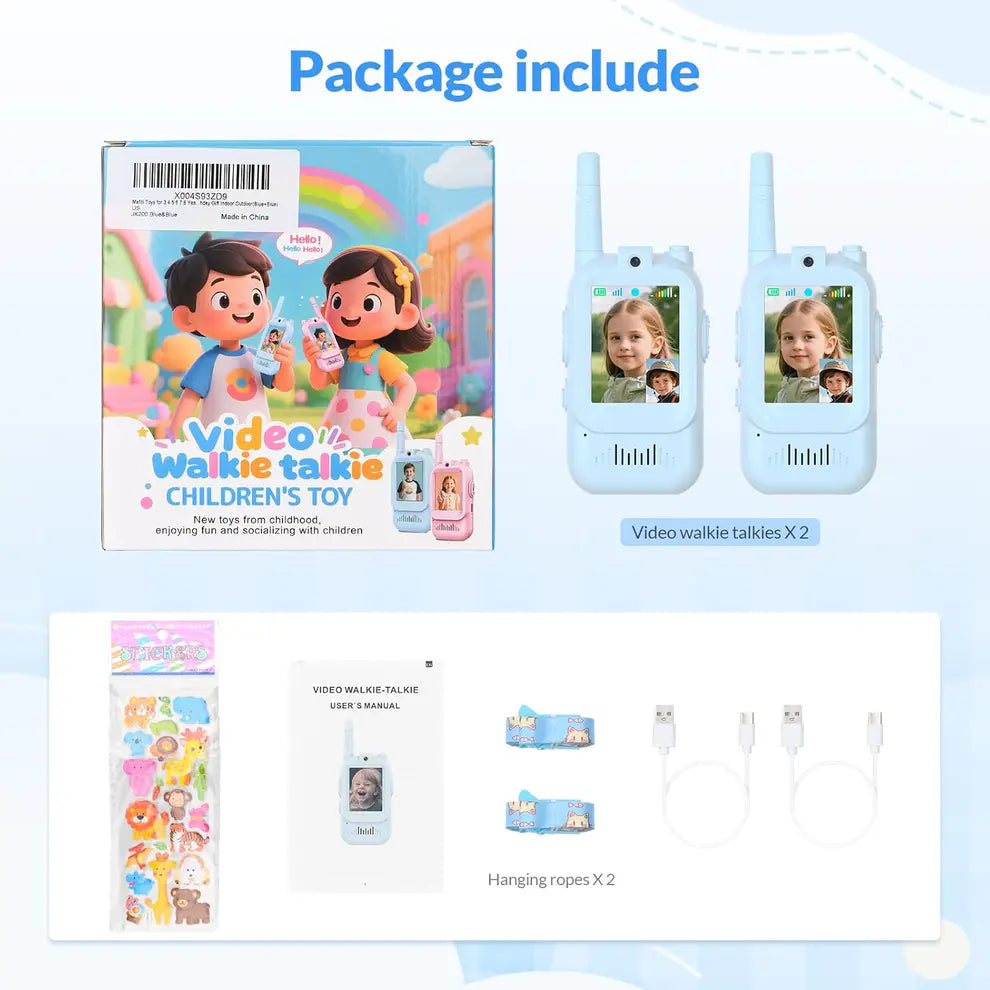 Mini Rechargeable Video Walkie Talkies for Kids (Pack Of 2)
